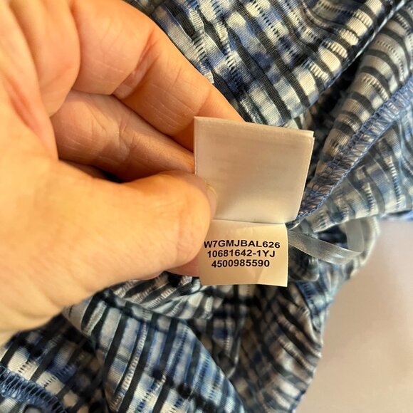 Kasper Size L Blue Sheer Open-Front Cardigan Jacket 3/4 Sleeves - Picture 11 of 12